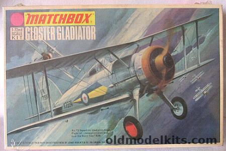 Matchbox 1/72 Gloster Gladiator - RAF 73 Sq Digby or Swedish Air Force 8 Flygflottilj 1938, PK-8 plastic model kit